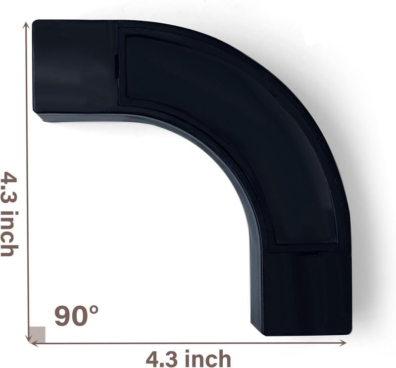 MaKefeile 90° Curved Connectors for Track Curtains Ceiling Mount/Wall Mount, Ceiling Track for Curtains, Room Divider Curtains Tracks（Black 2PCS）. - Image 2